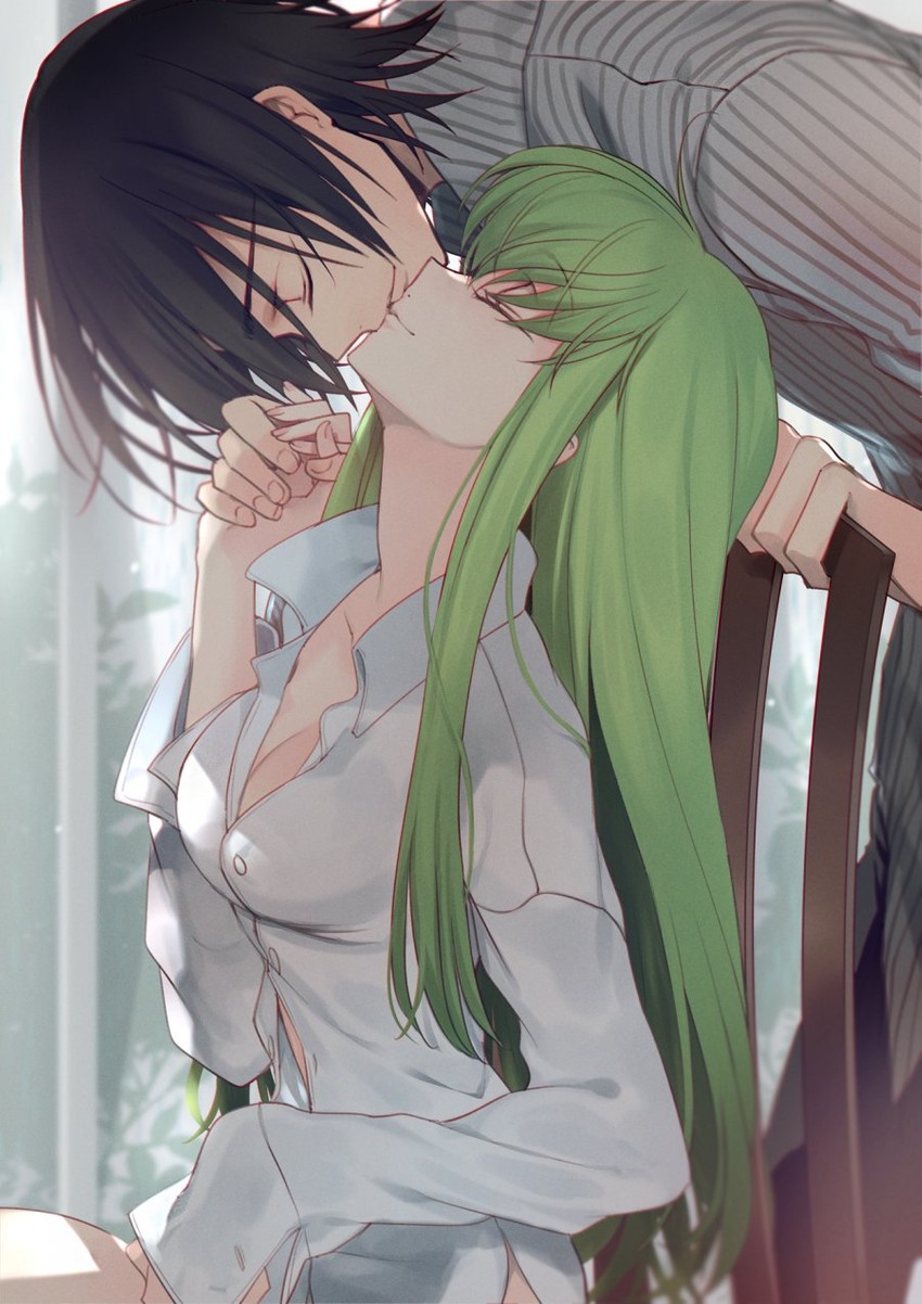c.c. and lelouch vi britannia (code geass) drawn by creayus