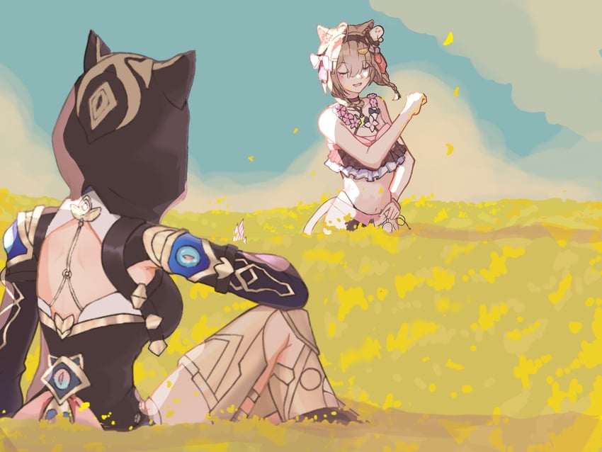 cipher and pardofelis (honkai and 2 more) drawn by tou_kokoro_no_neko
