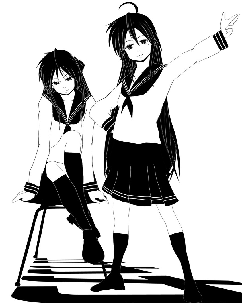 hiiragi kagami and izumi konata (lucky star) drawn by naf