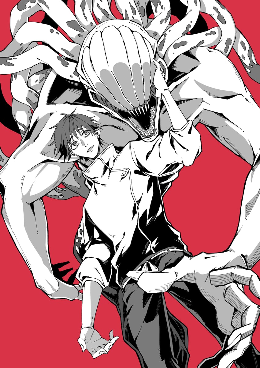 okkotsu yuuta and orimoto rika (jujutsu kaisen) drawn by honn_noshiori