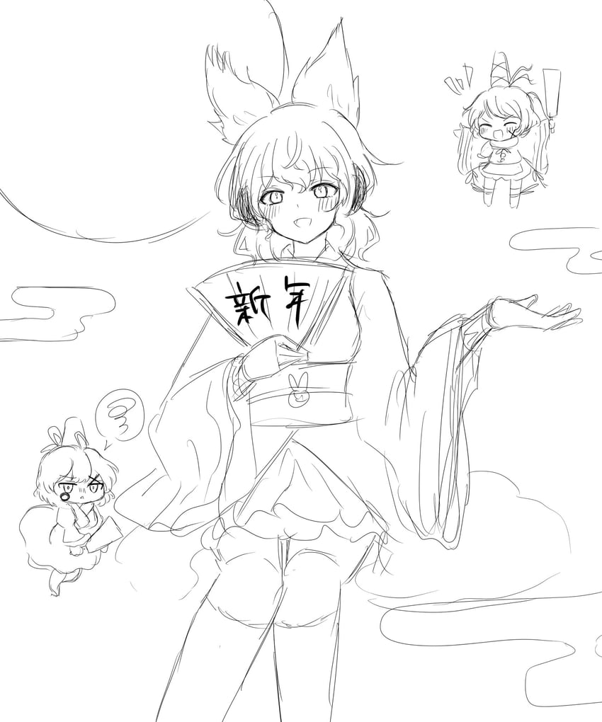 toyosatomimi no miko, mononobe no futo, and soga no tojiko (touhou) drawn by pipita