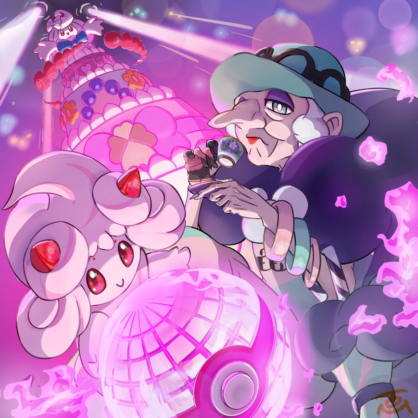 alcremie, opal, and gigantamax alcremie (pokemon and 1 more) drawn by tom_(pixiv10026189)