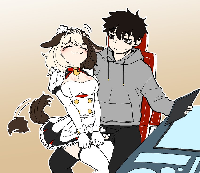 commander and hachiko of castling (last origin) drawn by bam.g