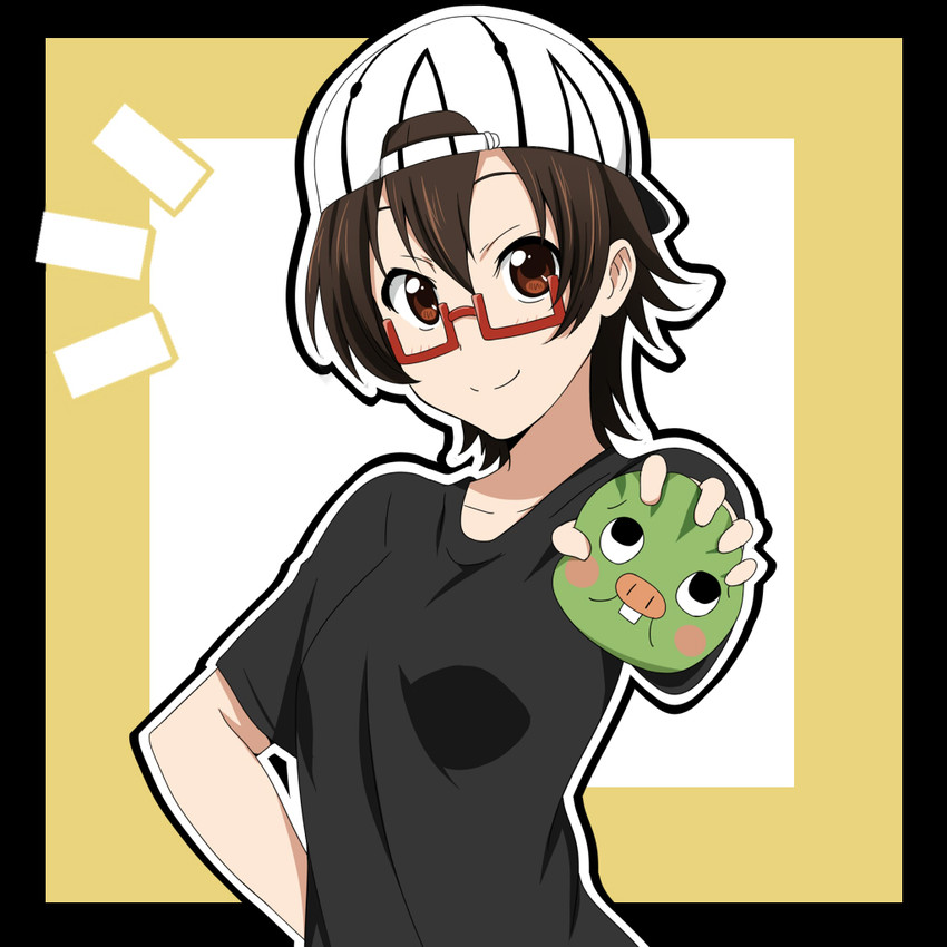 manabe nodoka and swinub (pokemon and 1 more) drawn by ikari_manatsu