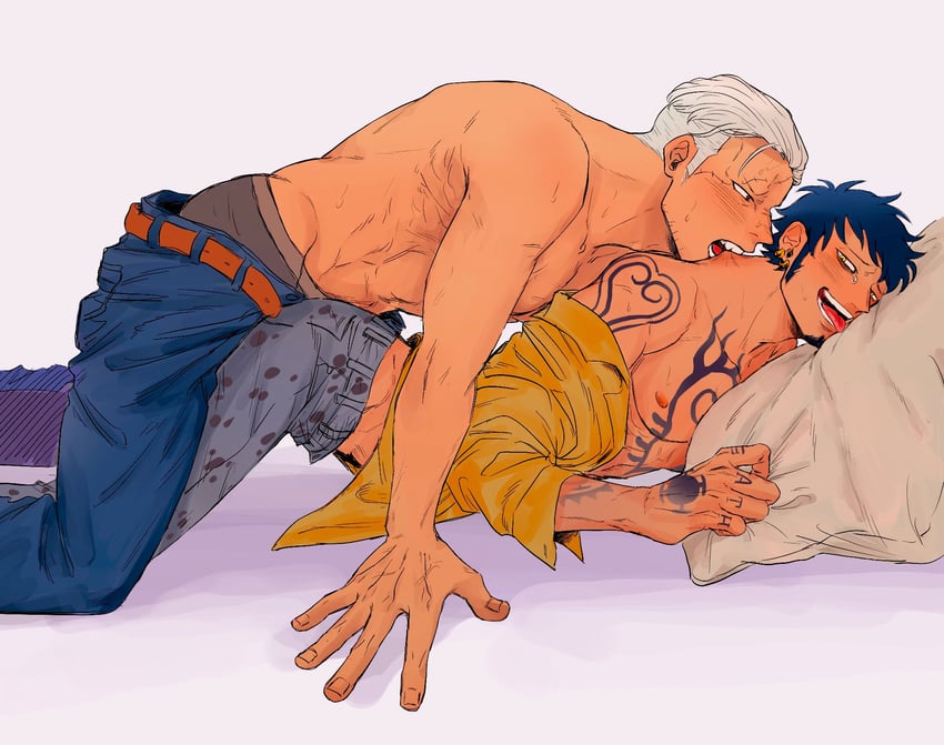 trafalgar law and smoker (one piece) drawn by toitoi_33
