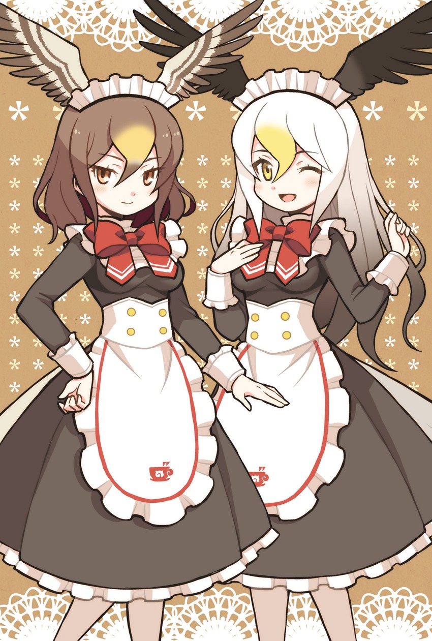bald eagle and northern goshawk (kemono friends and 1 more) drawn by nama014