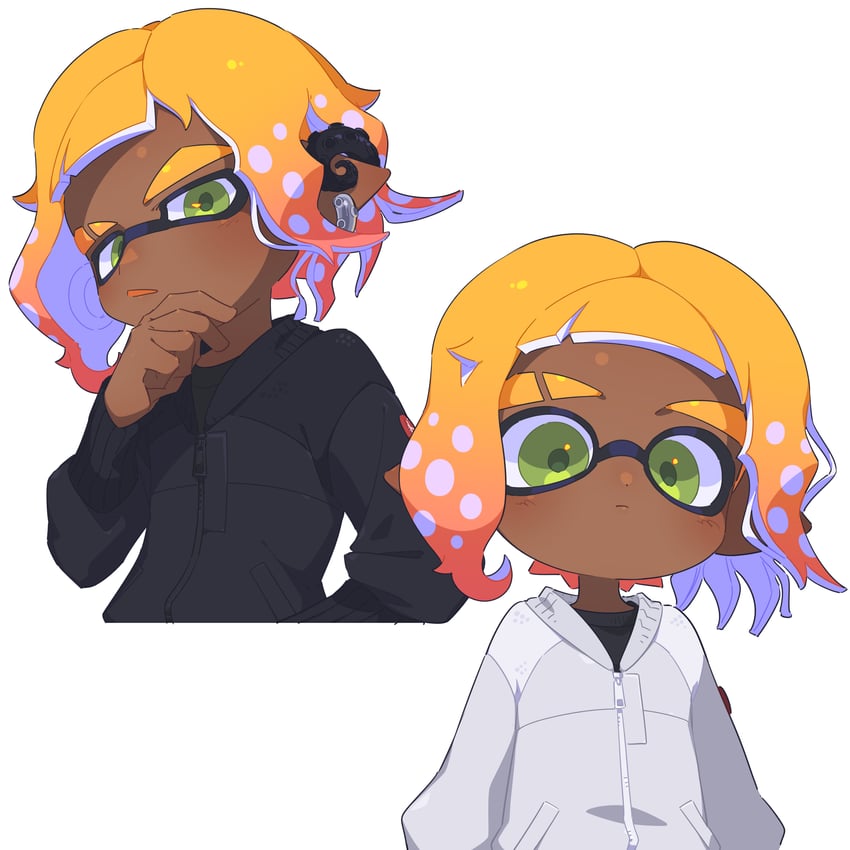 inkling player character and inkling boy (splatoon) drawn by surume01417