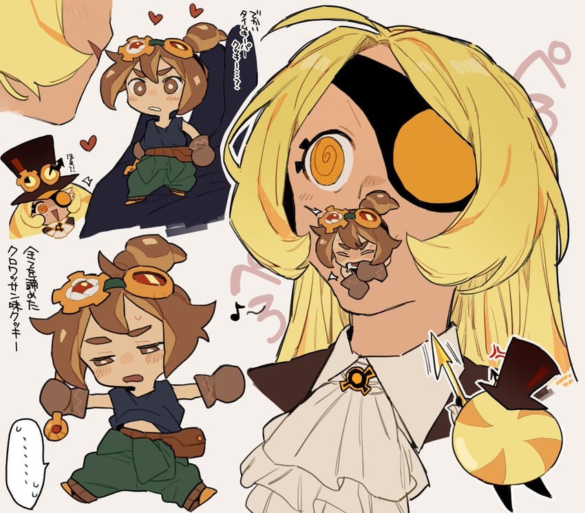 timekeeper cookie and croissant cookie (cookie run and 1 more) drawn by dayama