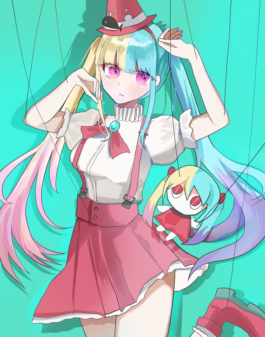 hatsune miku and aimaina (vocaloid and 1 more) drawn by nekome_e