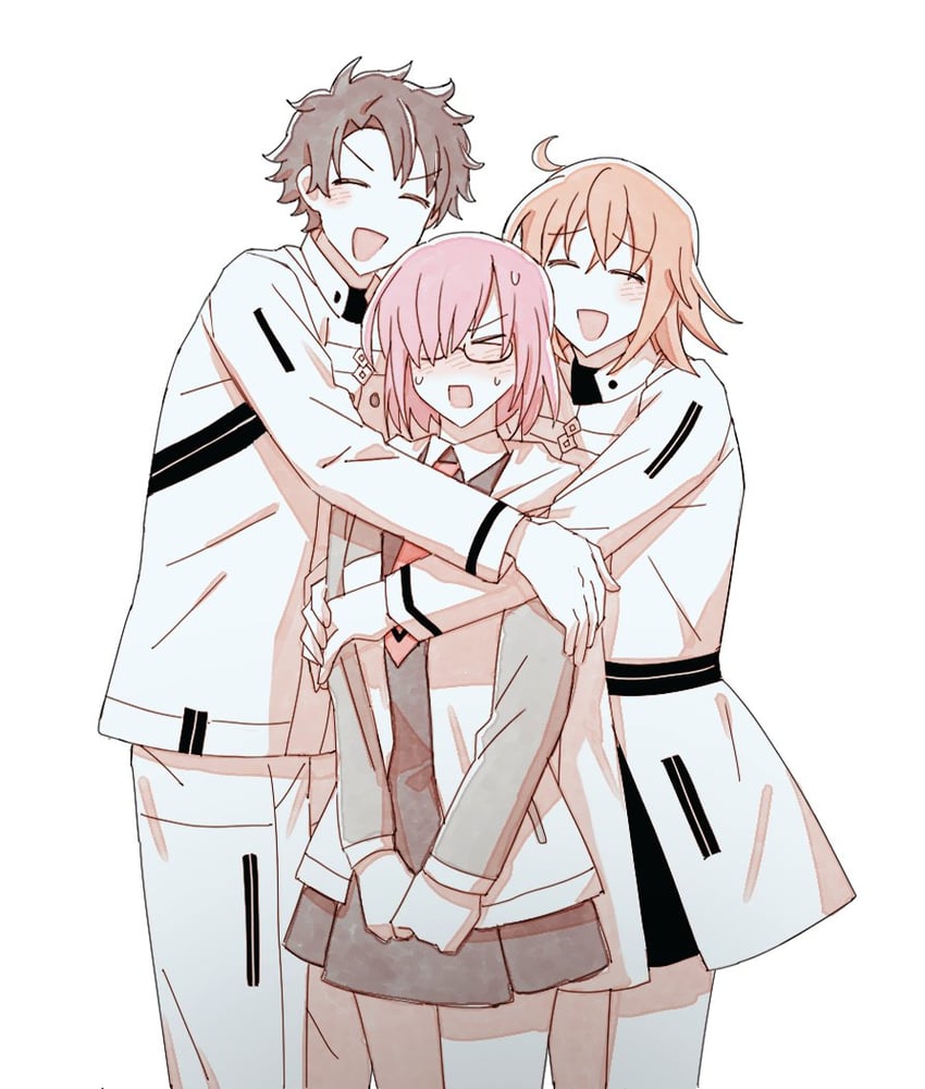 mash kyrielight and fujimaru ritsuka (fate and 1 more) drawn by bobi