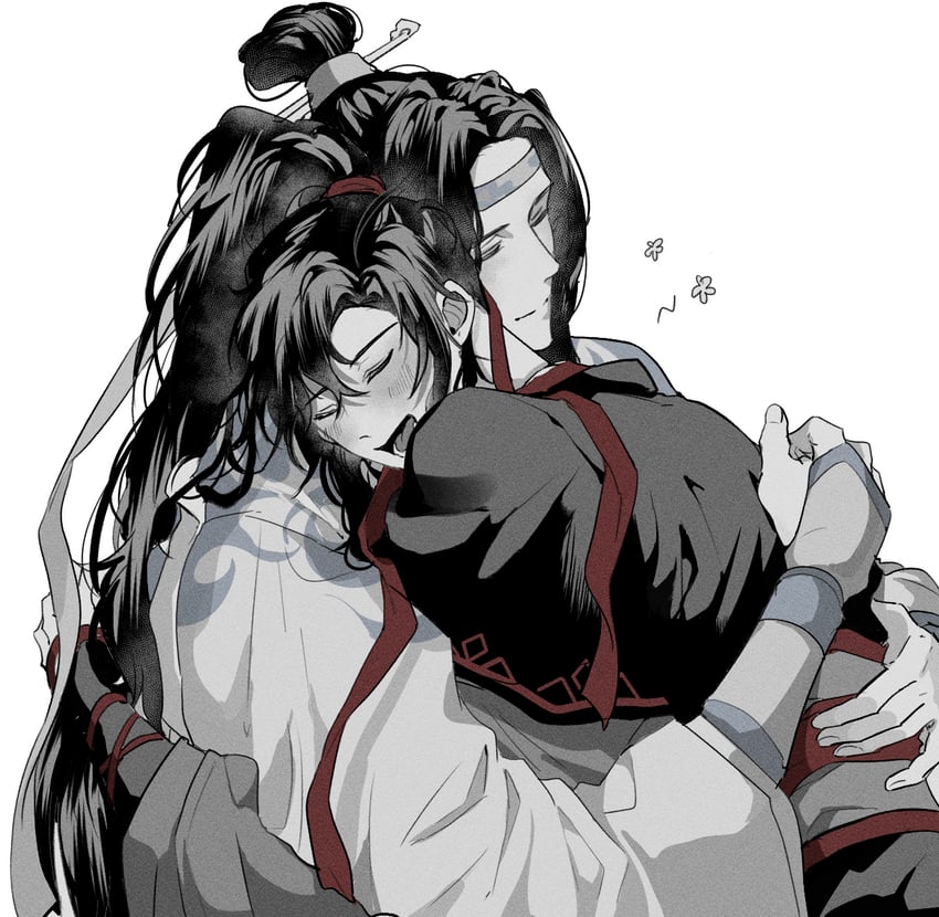 wei wuxian and lan wangji (modao zushi) drawn by ronpu_cooing