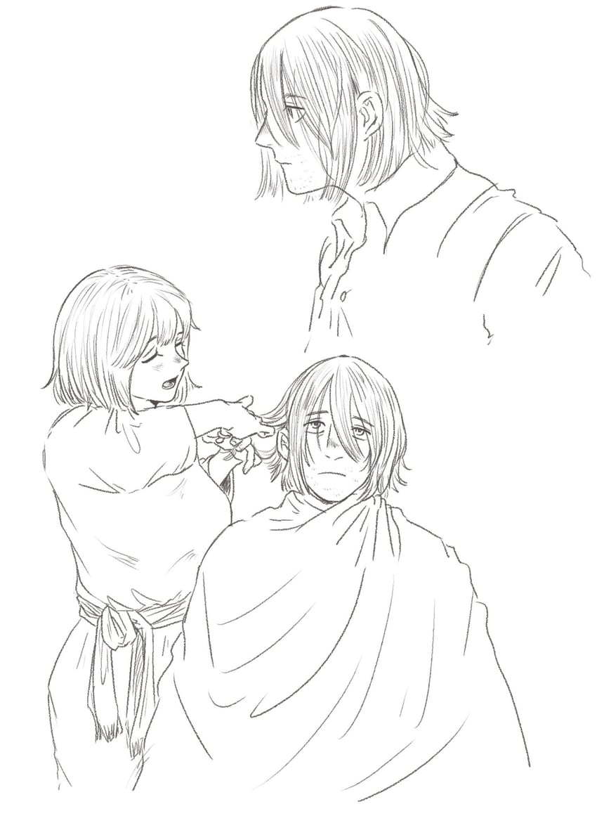 falin touden and laios touden (dungeon meshi) drawn by h_sinva
