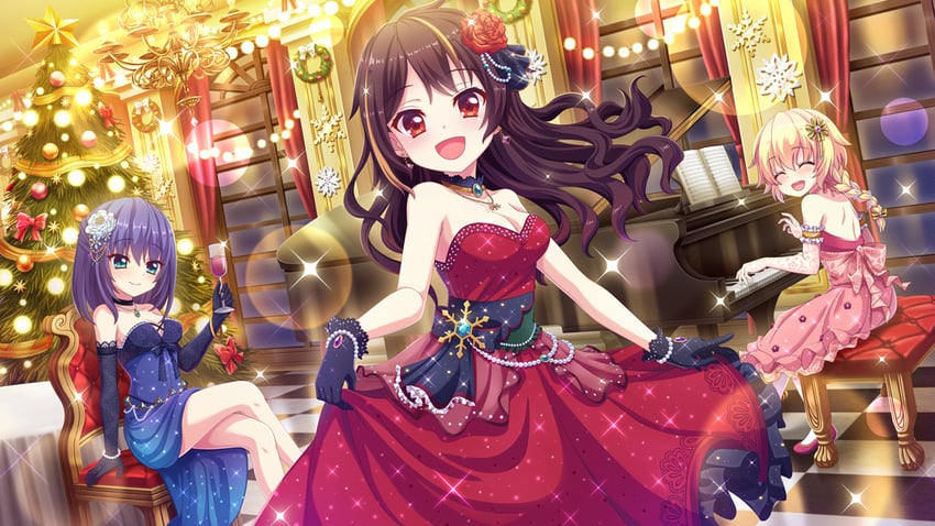 hasegawa mii, honjou kasumi, and bandou mikuru (re:stage!) drawn by izumi_tsubasu
