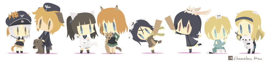 nikka edvardine katajainen, kanno naoe, waltrud krupinski, edytha rossmann, aleksandra i. pokryshkin, and 3 more (world witches series and 1 more) drawn by chameleon_man_(three)