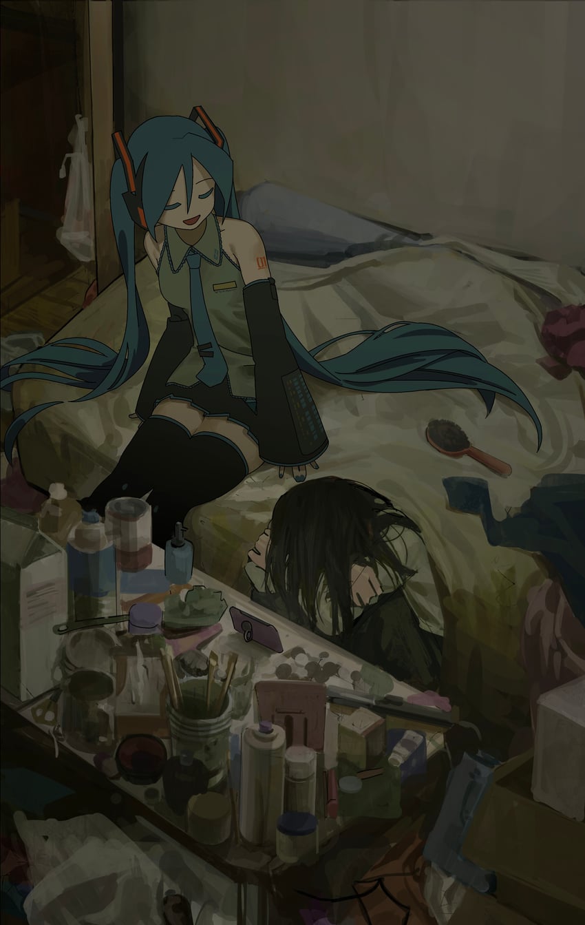 hatsune miku (original and 1 more) drawn by tachibana_tsu