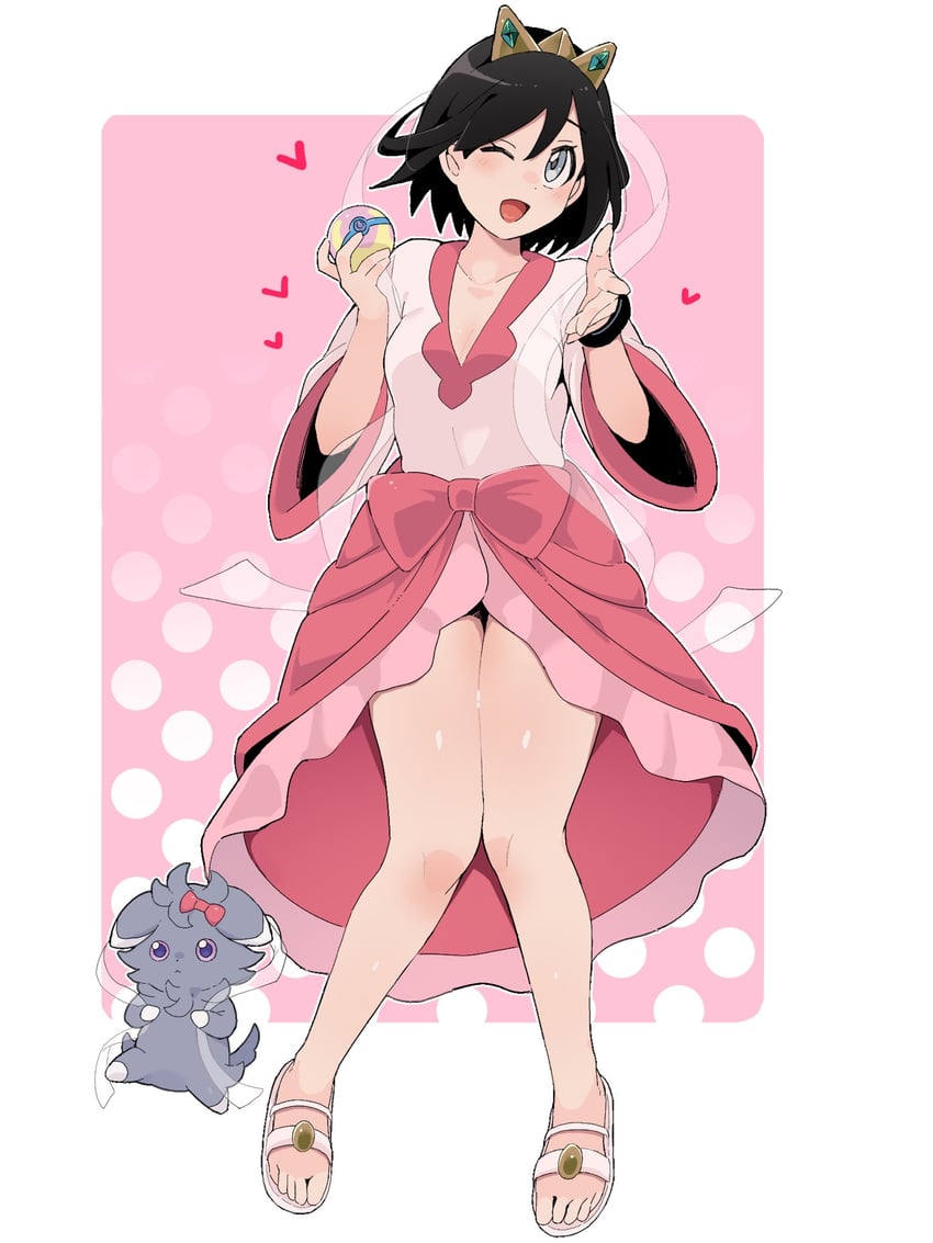 calem, iris, and espurr (pokemon and 2 more) drawn by sana_(37pisana)