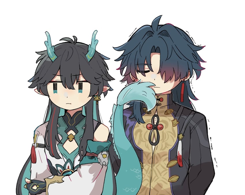 dan heng and blade (honkai and 1 more) drawn by hara_(nanohara)