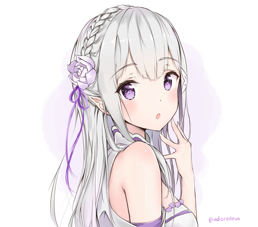 emilia (re:zero kara hajimeru isekai seikatsu) drawn by adore_(adoredesu)