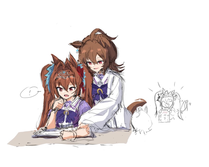 agnes tachyon and daiwa scarlet (umamusume) drawn by tachy_o_n