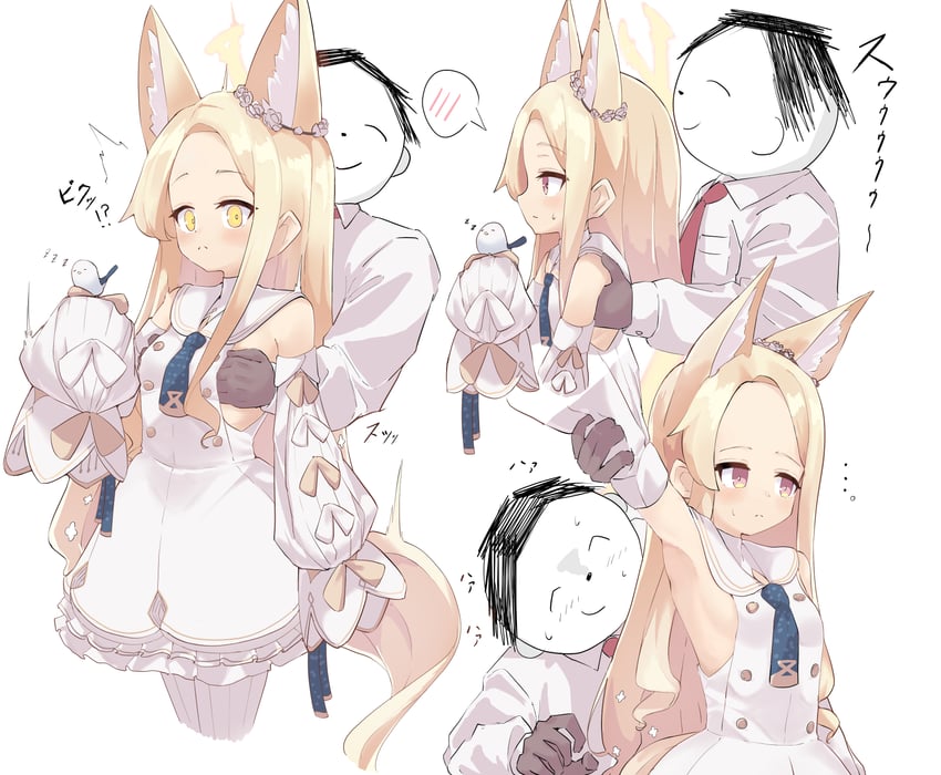 sensei, doodle sensei, and seia (blue archive) drawn by osmium-76
