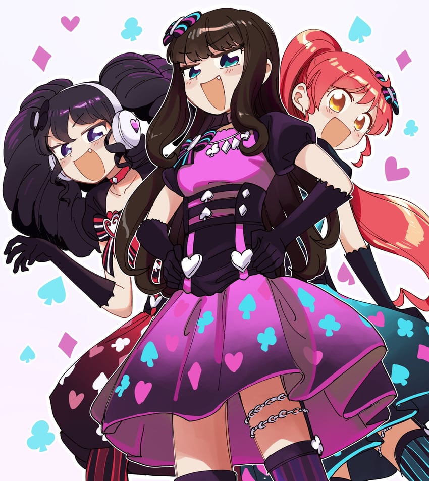 kurosu aroma, shiratama mikan, and gaaruru (pretty series and 1 more) drawn by tsukiyo_michi
