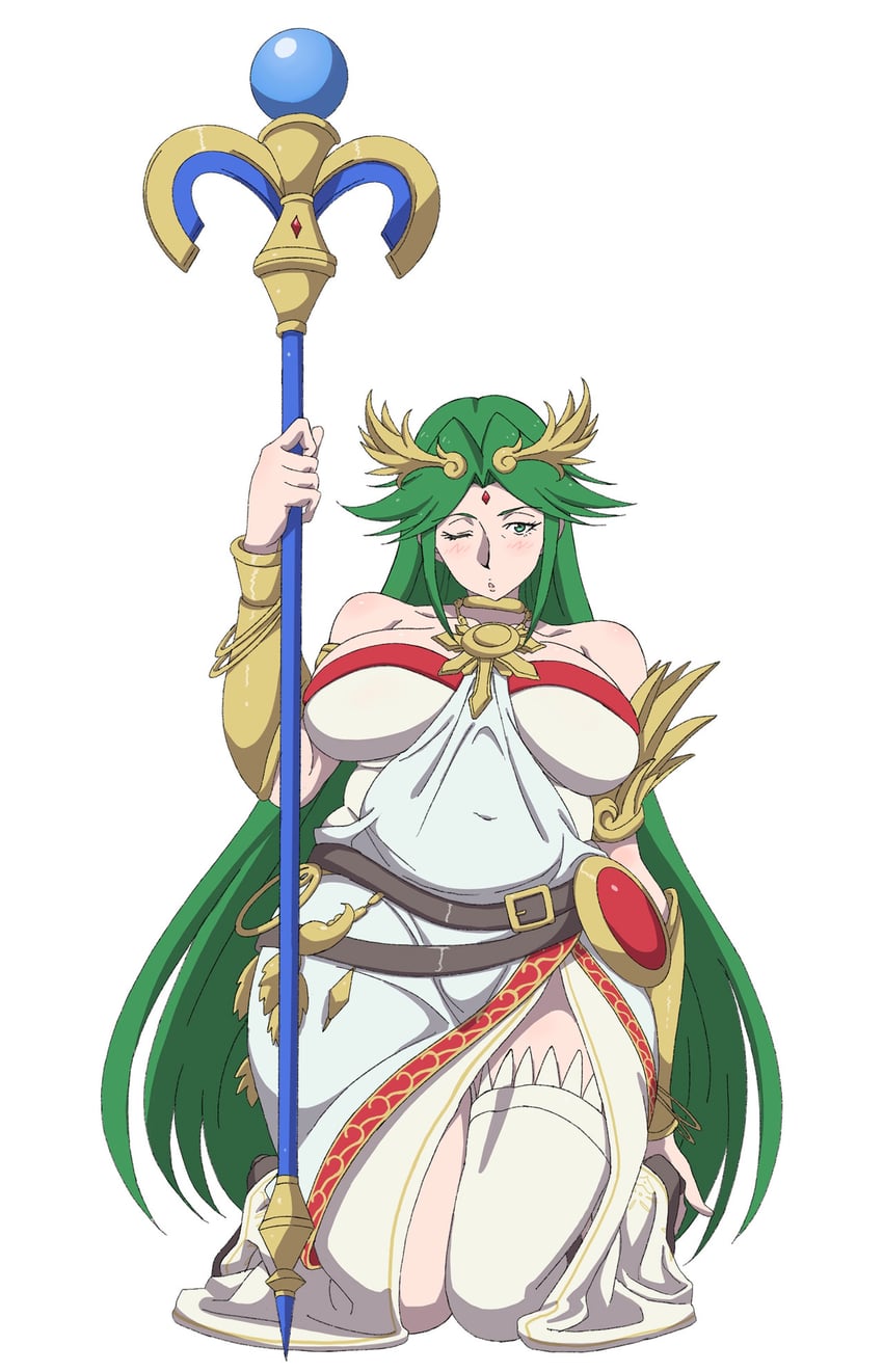 palutena (kid icarus and 1 more) drawn by karaage53ko