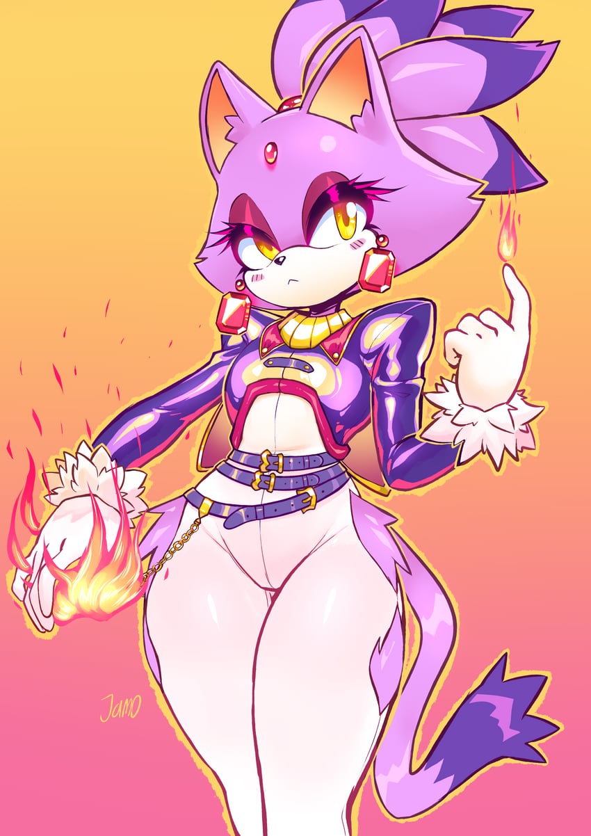 blaze the cat (sonic) drawn by jamoart