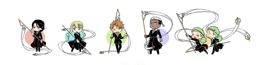 easthies, utowin, etoran, ekoh, galga, and 1 more (tongari boushi no atelier) drawn by yongji_(moli1023)