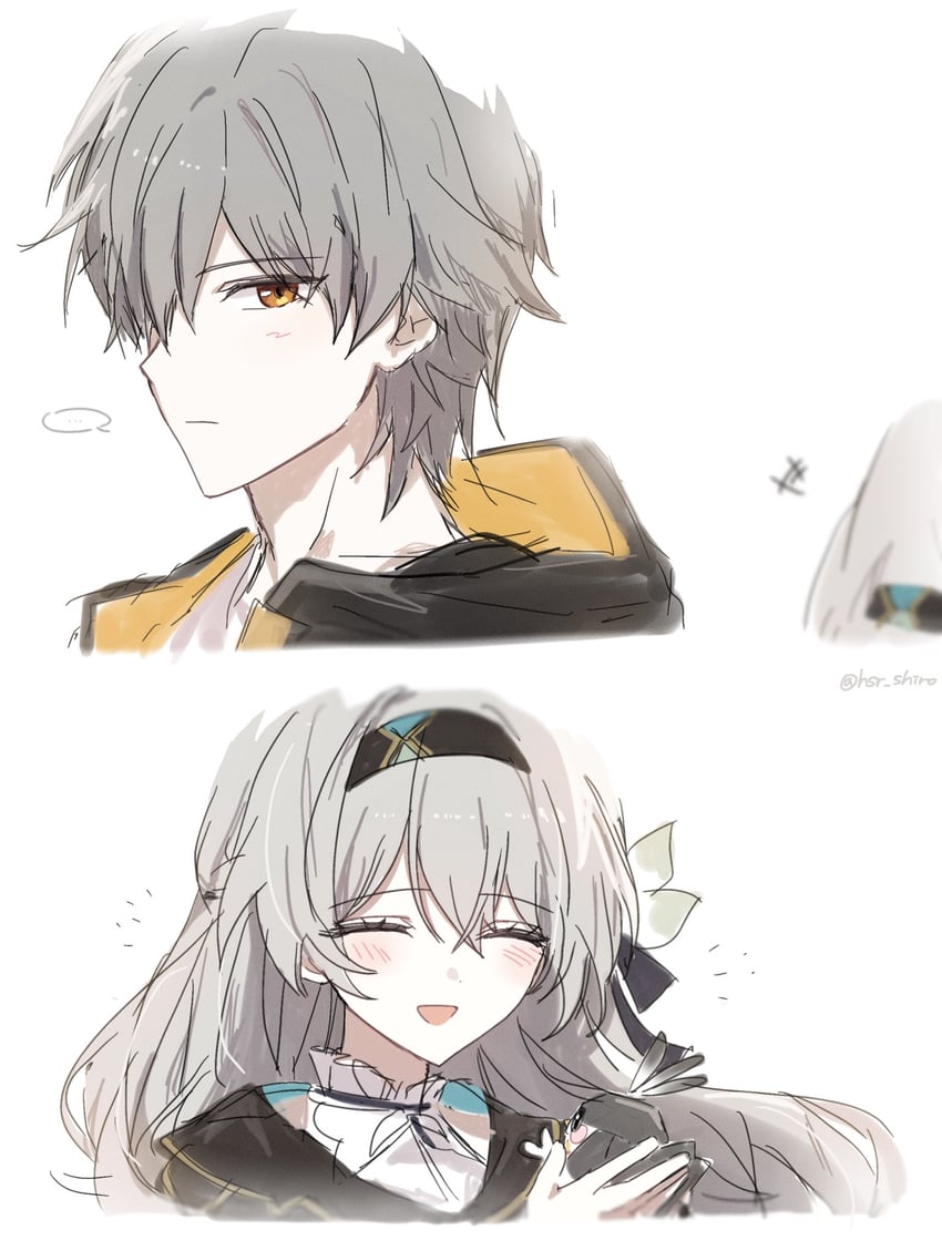 trailblazer, firefly, and caelus (honkai and 1 more) drawn by hsr_shiro