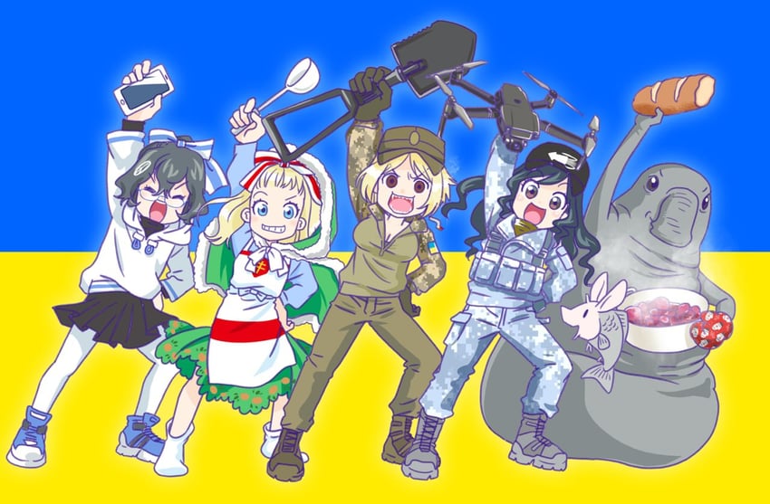 marichka, kraken, homunculus loxodontus, schweinokaras, lera, and 1 more (original) drawn by anonymous_(japanese) and japanon