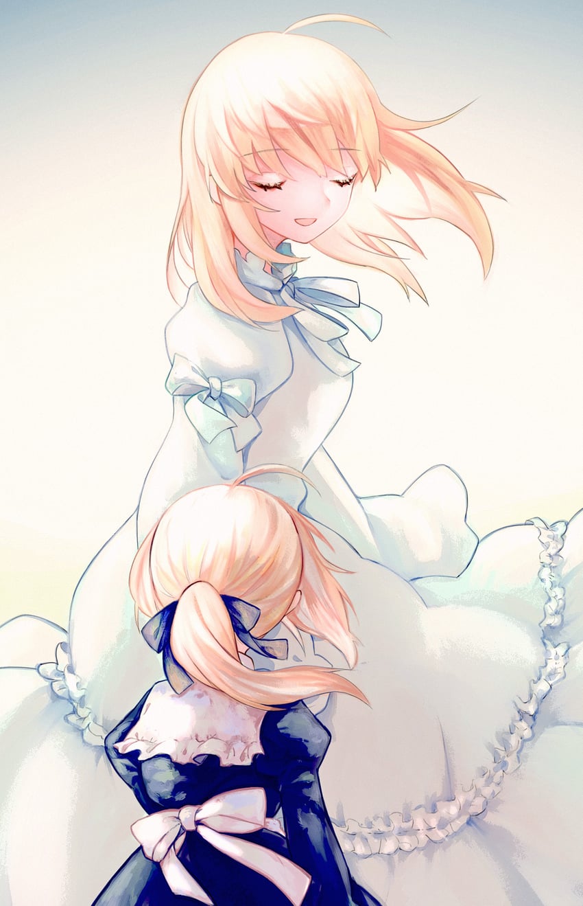 artoria pendragon and saber (fate and 1 more) drawn by suzuakks