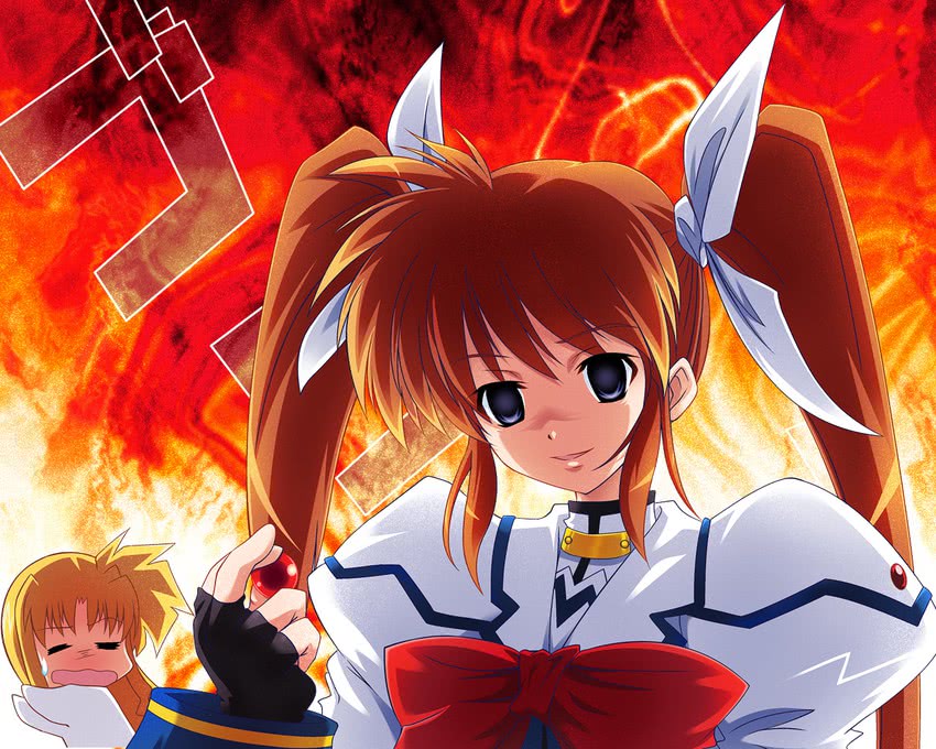 fate testarossa, takamachi nanoha, and raising heart (lyrical nanoha and 1 more)