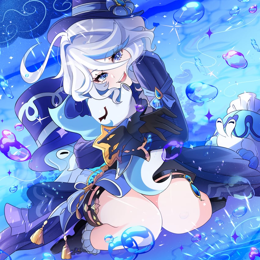 furina (genshin impact) drawn by rennata_velnatta