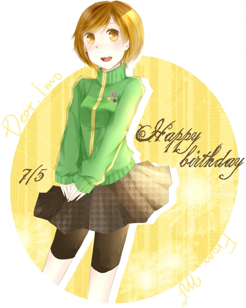 satonaka chie (persona and 1 more) drawn by kogarashi_midori