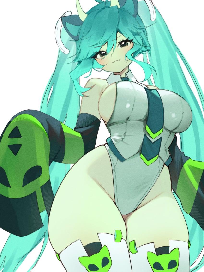 hatsune miku and glorpi miku (vocaloid) drawn by sky_above_me