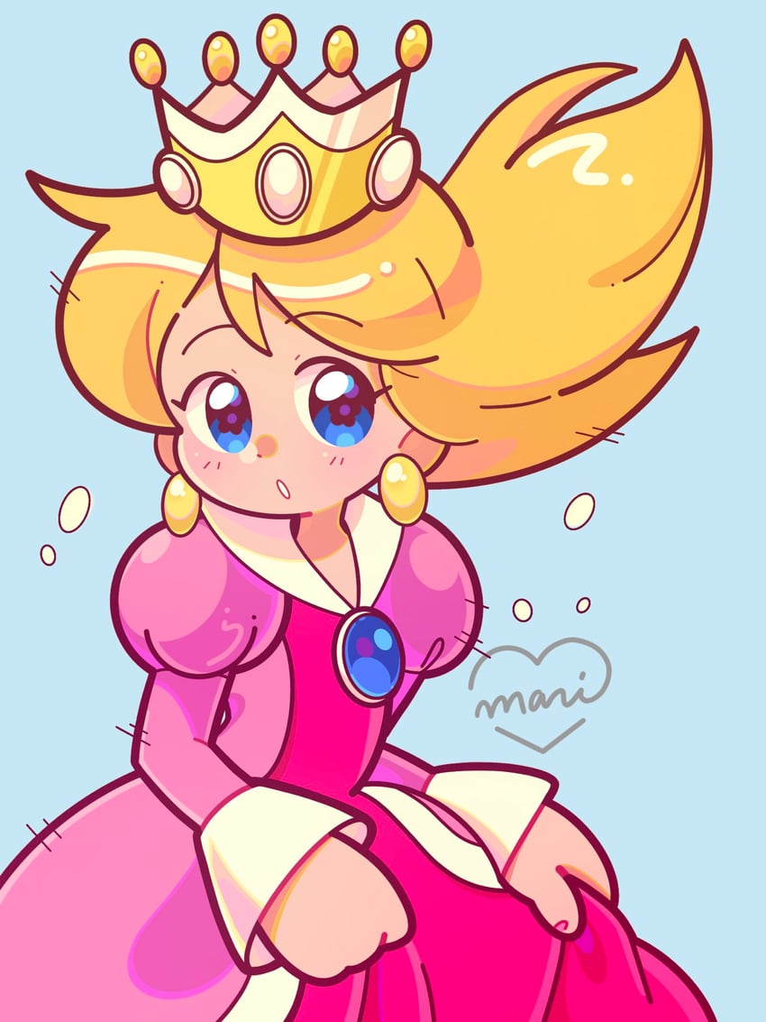 princess peach (mario) drawn by marikyuunn