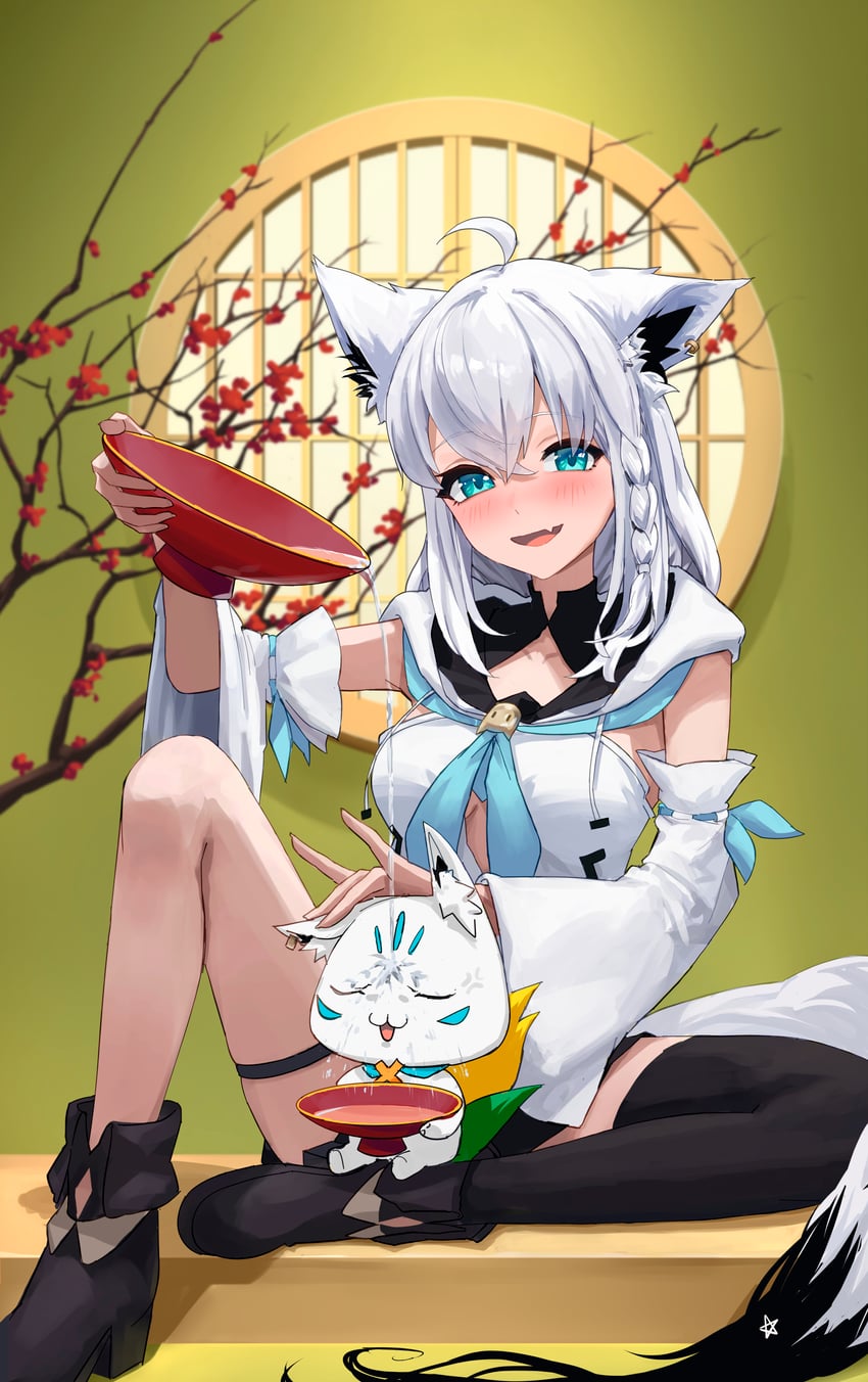 shirakami fubuki and sukonbu (hololive) drawn by suna_yosshii