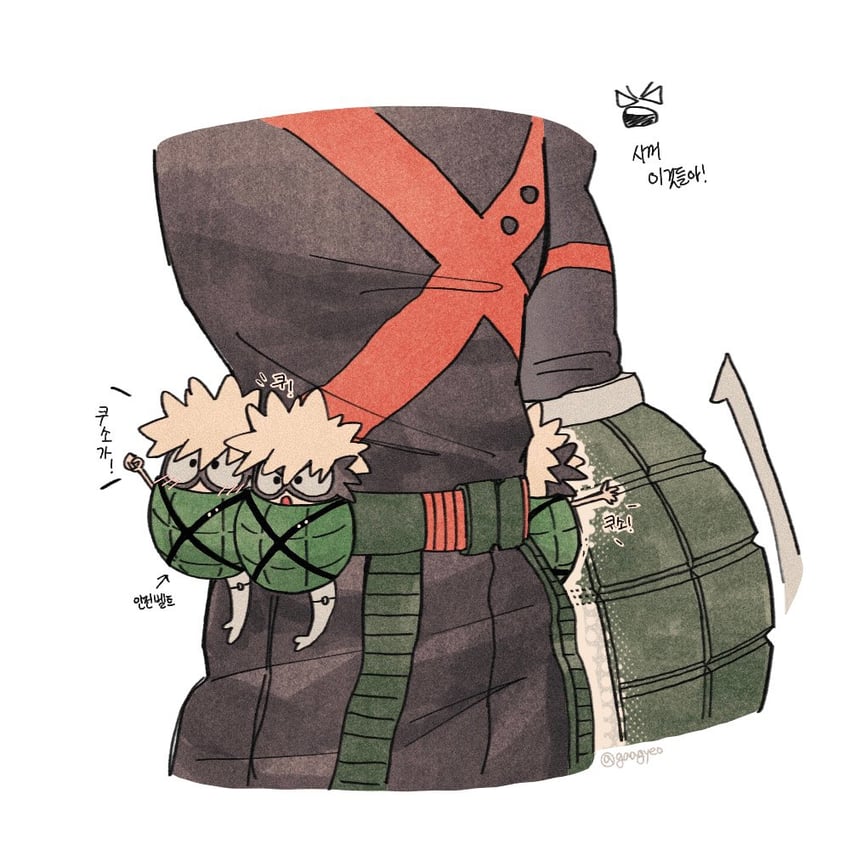 bakugou katsuki and dynamy (boku no hero academia) drawn by gaagyeo