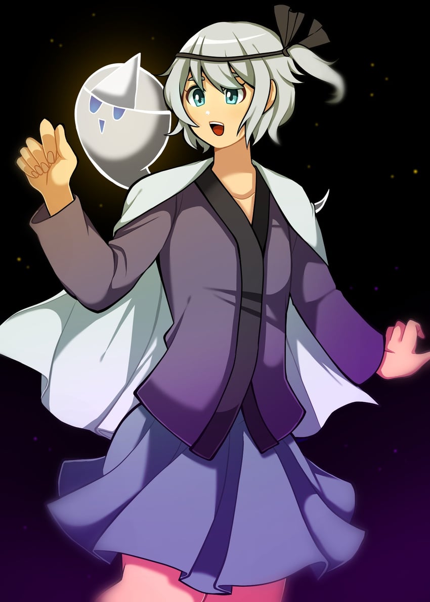 fujiwara no iyozane and ghost (len'en) drawn by 1jumangoku
