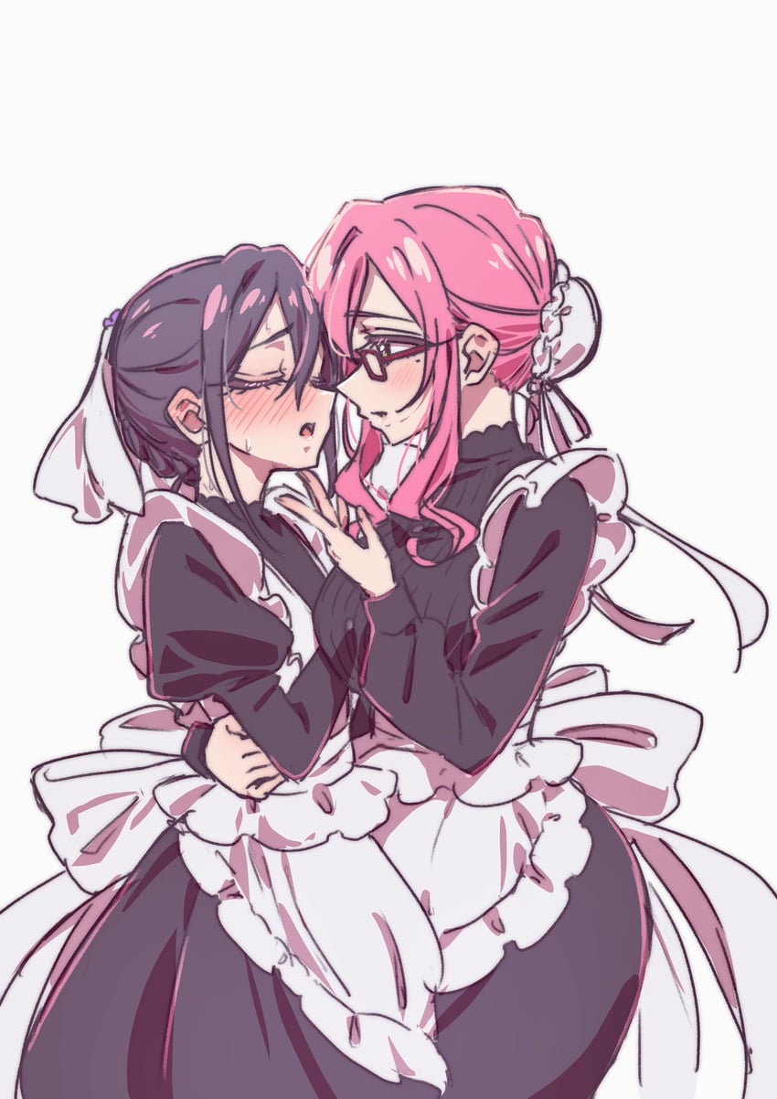 hanazono hahari and meido mei (kimi no koto ga dai dai dai dai daisuki na 100-nin no kanojo) drawn by yano_akane