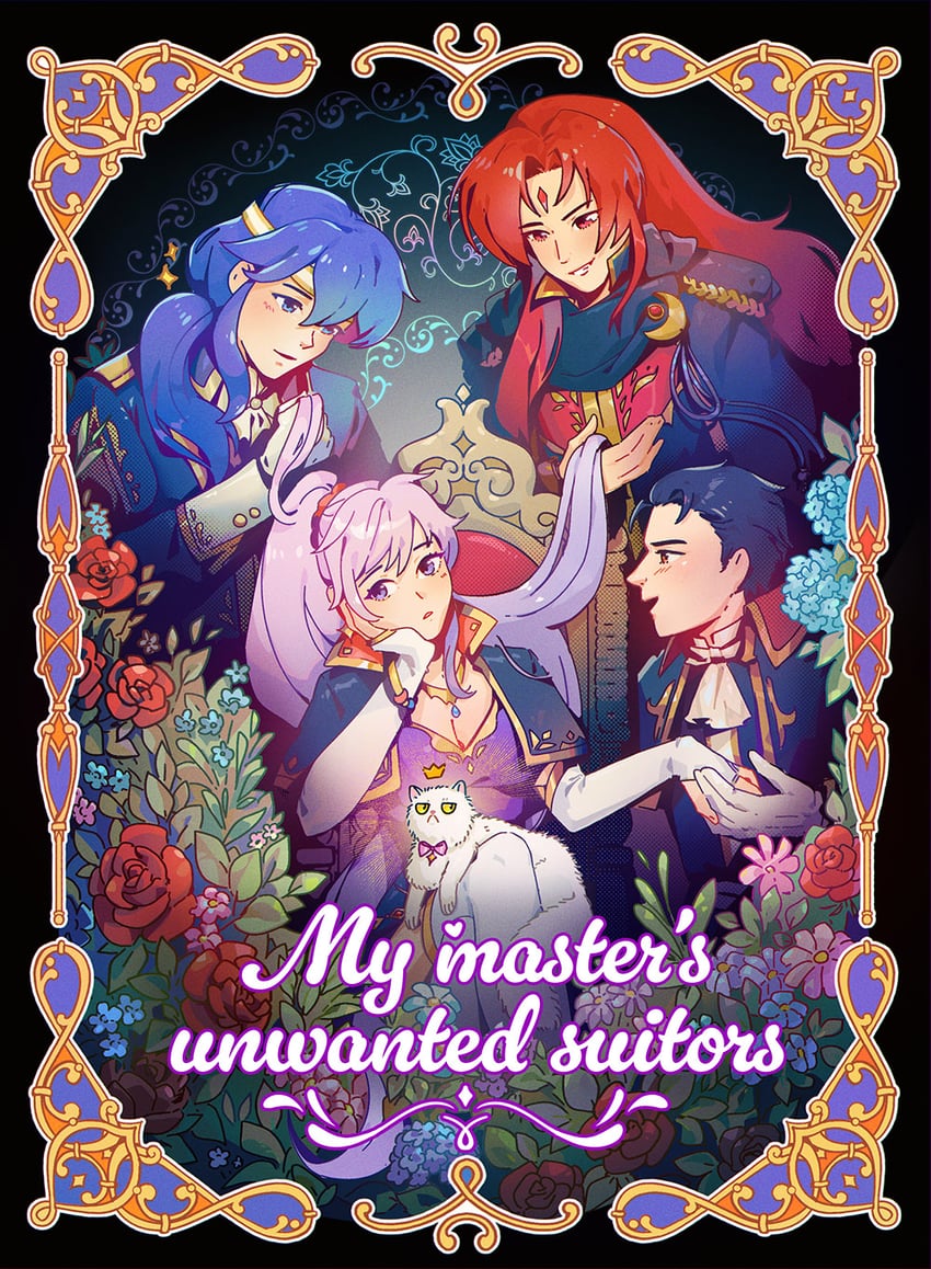 seliph, ishtar, reinhardt, and julius (fire emblem and 1 more) drawn by eili_enie