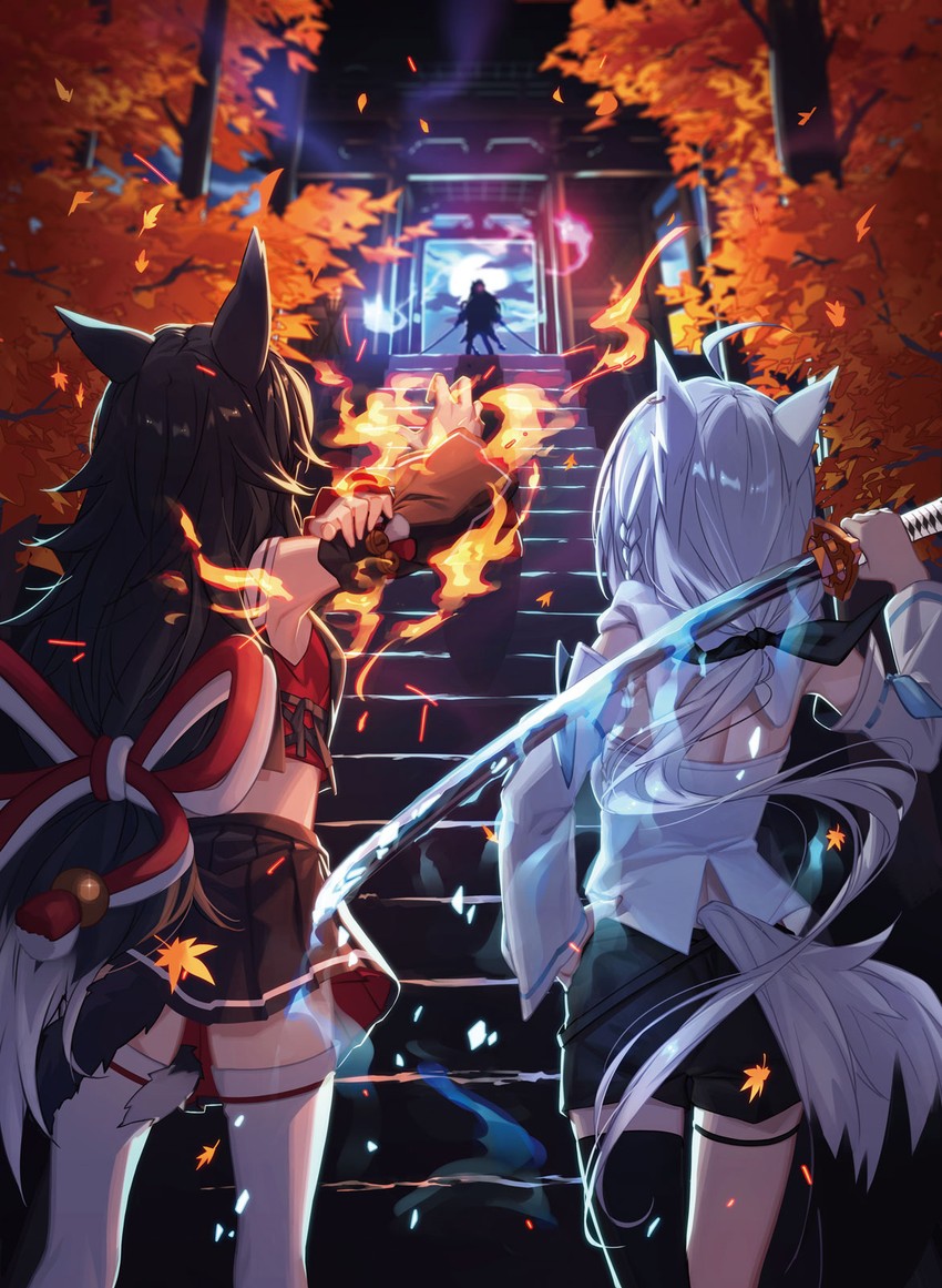 shirakami fubuki, ookami mio, and nakiri ayame (hololive and 2 more)