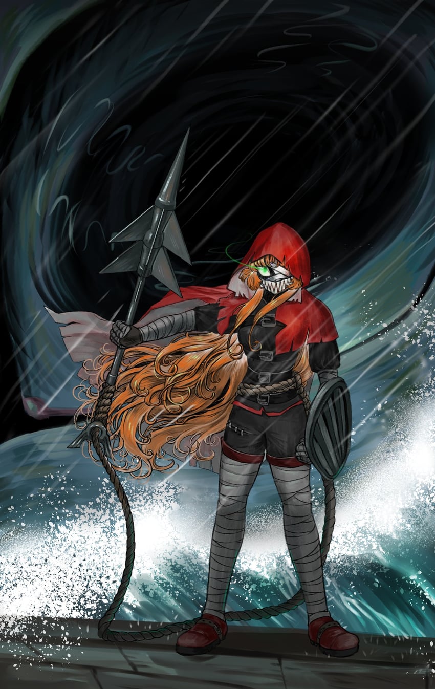 ishmael, little red riding hooded mercenary, and the pallid whale (project moon and 1 more) drawn by chyapssal