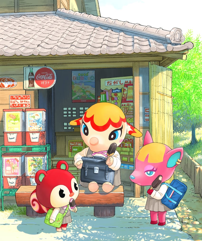 poppy, fuchsia, and margie (animal crossing and 1 more) drawn by senrotou
