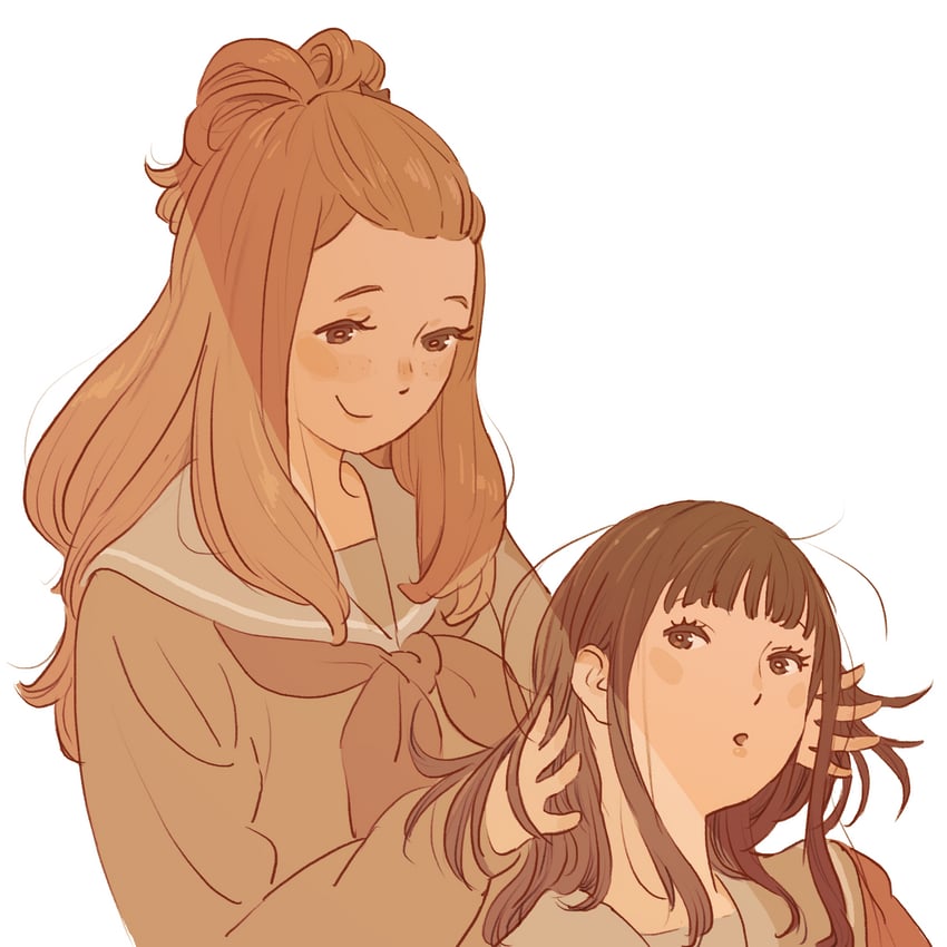 yoroizuka mizore and kenzaki ririka (hibike! euphonium) drawn by 55bata6rou