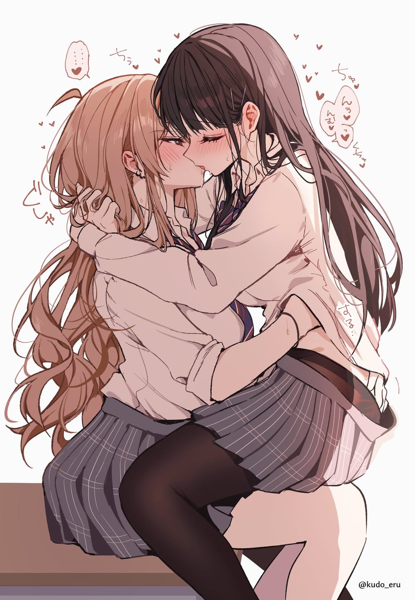 aoi rei and akatsuki mikoto (original) drawn by kudo_eru