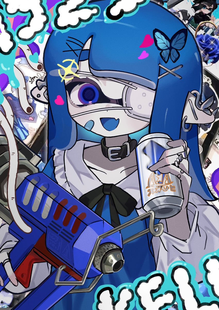 inkling player character and inkling girl (vocaloid and 2 more) drawn by rukaill_k