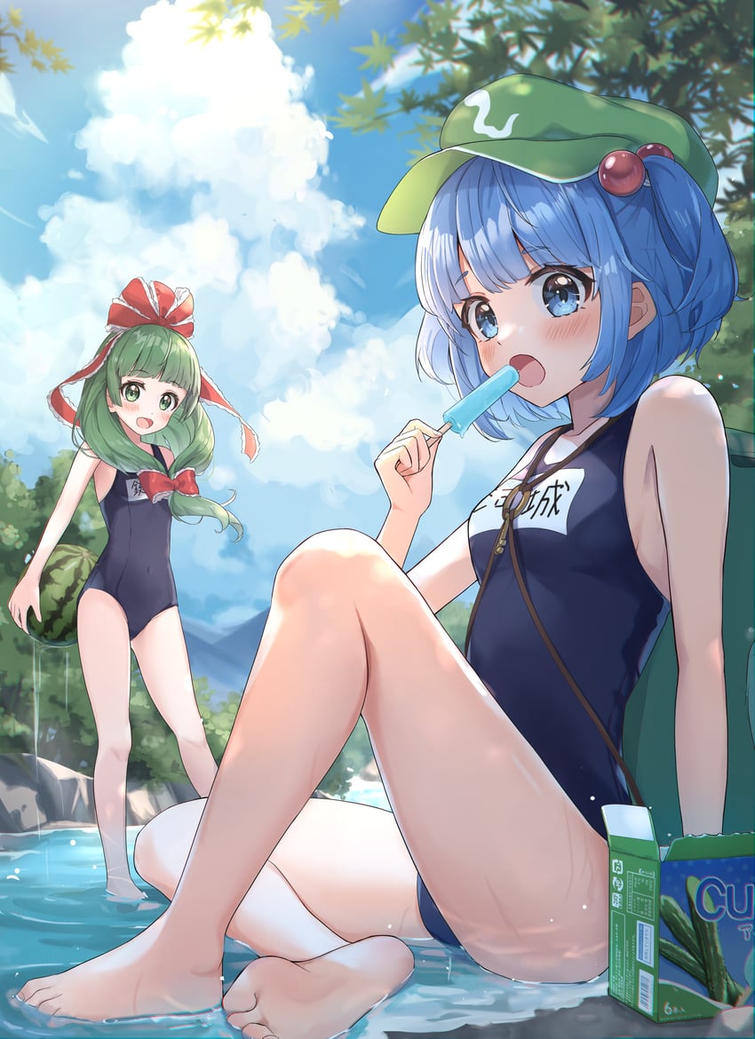 kawashiro nitori and kagiyama hina (touhou) drawn by wheat_retzel
