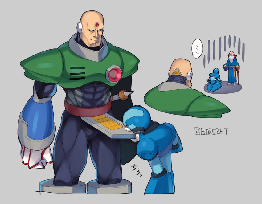 x, sigma, and dr. cain (mega man and 2 more) drawn by borezet