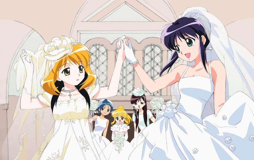 andou mahoro, andou minawa, todoriki rin, ooe chizuko, and sakura miyuki (mahoromatic)